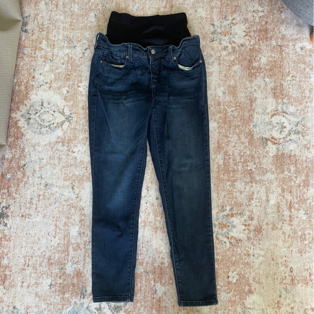 Blanqi Postpartum Support Skinny Jeans in Smoke Wash